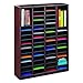 Safco Products E-Z Stor Wood Literature Organizer, 60 Compartment, 9331MH, Mahogany, Durable Construction, Removable Shelves, Plastic Label Holders