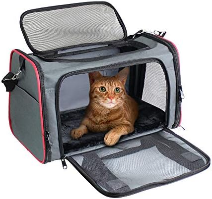 GOOPAWS Soft-Sided Pet Travel Carrier, Airline Approved Cat Carriers Dog Carrier Collapsible, Durable, Top Loading