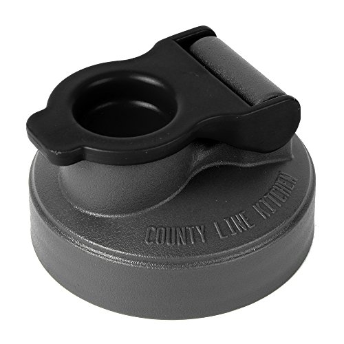 County Line Kitchen Regular Mouth Mason Jar Flip Cap Lid, Durable, Airtight, Leak-Proof Seal - Black, 1 Pack - Thumbnail 6