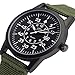 Mens Military Watch Army Field Sport Watches Quartz Analog Wrist Watches for Men with Green Nylon Band Calendar Date