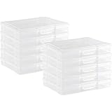 Seed Storage Novelinks 4x6 Photo Storage Boxes - 6-Pack Clear Photo Organizer Cases With Snap Lids, Multi-Colored Photo Boxes