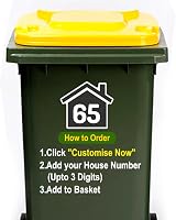 Papa Prints Pack of 4 Wheelie Bin Numbers 140 x 125 mm Waterproof view 3