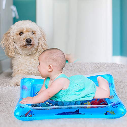 LUKAT Baby Water Play Mat Tummy Time Inflatable Mat for 3/6/9 Month Infants & Toddlers Sensory Toy Activity Center Early Development BPA Free