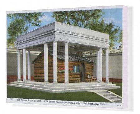 Canvas Artwork Of First House Built In Utah Deuel Cabin Salt