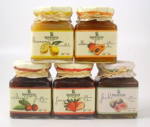 Quattrociocchi Italian Preserves: Cherry, Strawberry, Apricot, Fig & Lemon 5-pk