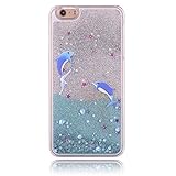 NJUTech Adorable Fashion Design Flowing Liquid Quicksand Floating Luxury Bling Glitter Sparkle Love Heart Hard Case for Apple iPhone 6S, iPhone6(4.7")-Jumping Dolphin