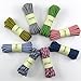 YJRVFINE 2 Pair Colorful Striped Athletic Sports Shoelaces Round Running Shoe Laces