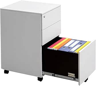 Archivador Delicada 3 cajones de Metal móvil archivador con Cerradura