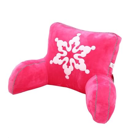 Fuchsia Snowflake Pattern Bed Rest Pillow With Arms Kids Child