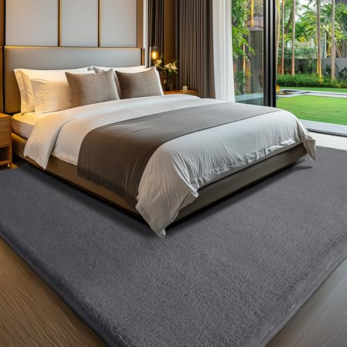 Sour Lemon Carpet Rugs Living Room Large 200x300, Dark Grey Rug for Bedroom Washable Area Rug Anti Slip Fluffy Rug Shaggy Cream Carpets Extra Large Rugs for Living Room Kids Room