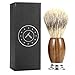 Luxury Mens Shaving Brush - For The Best Wet Shave. Made From Futura Synthetic Badger Hair, Exfoliating Stiff Bristles. Handmade Brazilian Sandalwood + Alloy Base. Pre Shave & Barber Approved.