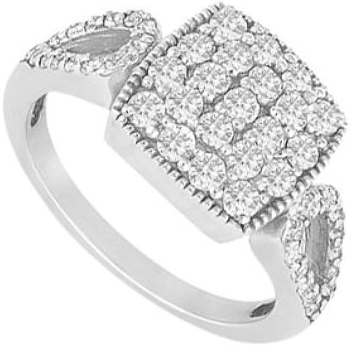 Cubic Zirconia Ring 14K White Gold 0.75 CT Cubic Zirconias SUMMI