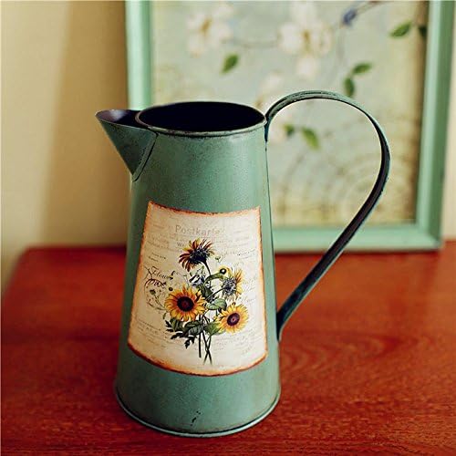 Iron Sheet Vase Zakkz Flower Bottle Ornaments Flower Arrange Americana Country Style Home Decor (Random: Color)