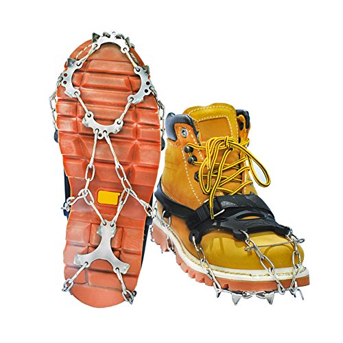 RENHAIGY Traction Ice Cleats Crampons Ice Snow Grips for Hiking Walking Climbing Fishing Jogging with Anti-Slip Microspikes Stainless Steel Spikes - Thumbnail 7