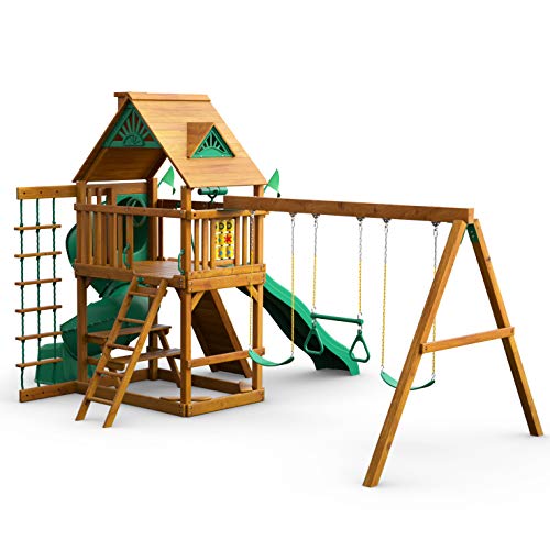 Gorilla Playsets 010005AP Mountaineer Wooden Swing Set with Two