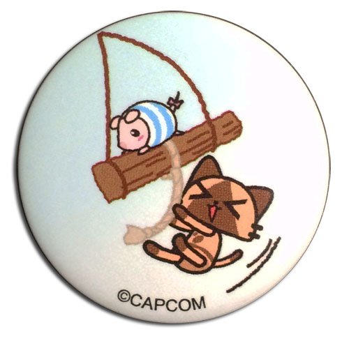 Monster Hunter - Airou & Poogie On a Swing Button 1.25''