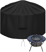 OKPOW Fire Pit Cover 75cm Waterproof Heavy Duty Round Black 600D view 6