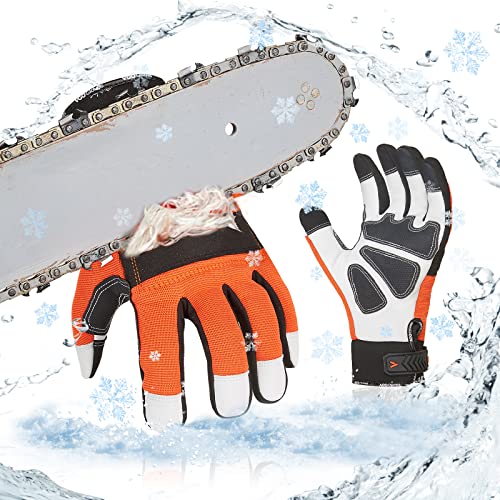 Vgo 1Pair 0℃/32°F Chainsaw Gloves, 12Layer Chainsaw Protection on Left