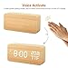 TISSA Wooden LED Alarm Clock, Wood Cube Digital Desk Alarm Clock with 3 Brightness Adjustable, 3 Set of Alarm, Dual Power, Voice Control, Time/Week/Date/Temperature/Humidity Displaying