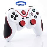 Slickblue Wireless Bluetooth Game Pad Controller For Sony Playstation 3 (1 Pack, White-Red)