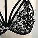 Botrong Sexy Women Floral Lace Bralette Bustier Crop Top Sheer Triangle Bra Shirt Vest Wire Free (L, Black)