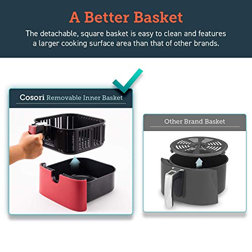 COSORI Air Fryer(100 Recipes, Rack and 5 Skewers),5.8QT Electric Hot