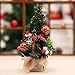 SUNREEK 3 Pieces Mini Artificial Christmas Tree with Ornaments - Perfect Christmas Decoration for Table and Desk Tops, Small 8inch/20cm Tall Christmas Pine Tree for Your Home or Office