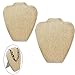 Ikee Design 2Pcs Linen Covered Padded Wood Necklace Display with Easel for Jewelry Store Display Home Decor and Tradeshow, 7 3/4
