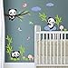 Amaonm Hot Fashion Nursery Room Decor Removable DIY 3D Panda Bamboo Birds Flying Butterfly Wall Decals Kids Room Decorations Wall Stickers Murals Peel Stick Girls for Bedroom Classroom