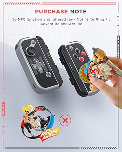 Vivefox Joy Pad Controller for Switch/Switch OLED, Replacement for Switch  Joycon with Wrist Strap Grip Stand,