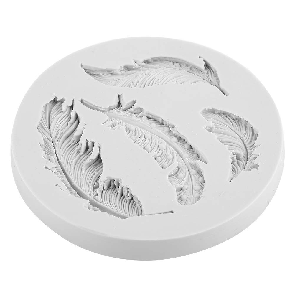 Silicone Candy Molds Feather Shape DIY Fondant Cake Chocolate 3D Mold Tool DIY Silicone Feather Shape Fondant Cake Decorating Mold Chocolate Mould Tool