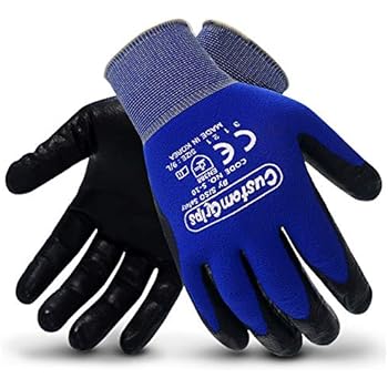 CustomGrips Cut Resistant Work Gloves. Slim Span-Nylon Liner, Level 3 Abrasion Resistance, Nitrile Foam Palm Coated. Superior Breathability & Grip for All Day Comfortable Wear. [X-Large, 12 Pairs]