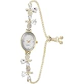 BESTKANG Women's Watch Luxury Petal Casual Bracelet Watch Simulated Quartz Watches for Women (Gold)