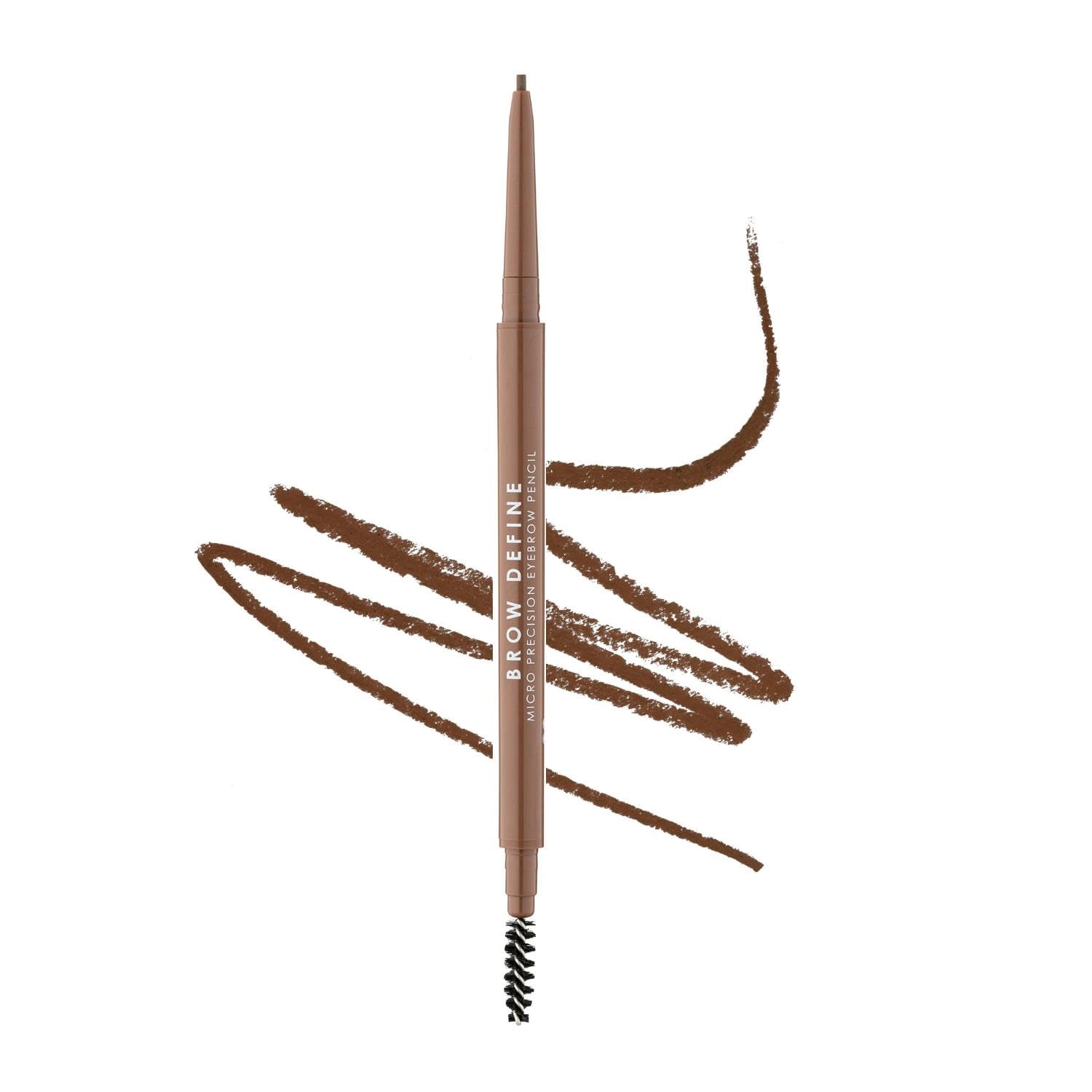 MUA Makeup Academy Brow Define, Micro Eyebrow Pencil with Spoolie Brush, Mid Brown, 0.05 g - Vegan & Cruelty Free