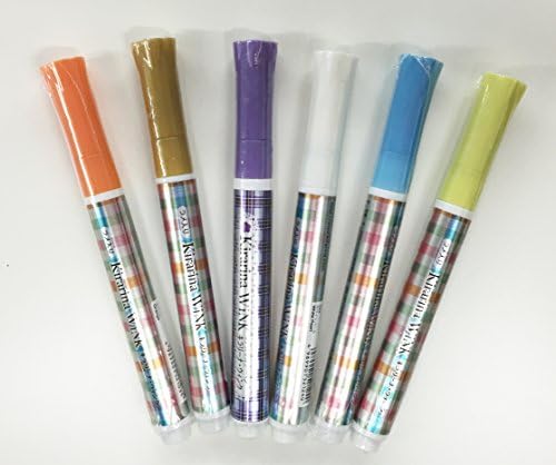 Kirarina WiNK Custom Set of 6 Color Pens - White Pearl Glitter, Lemon Yellow Glitter, Gold Metallic Glitter, Orange Glitter, Sky Blue Glitter, Violet Glitter - Bundle of 6