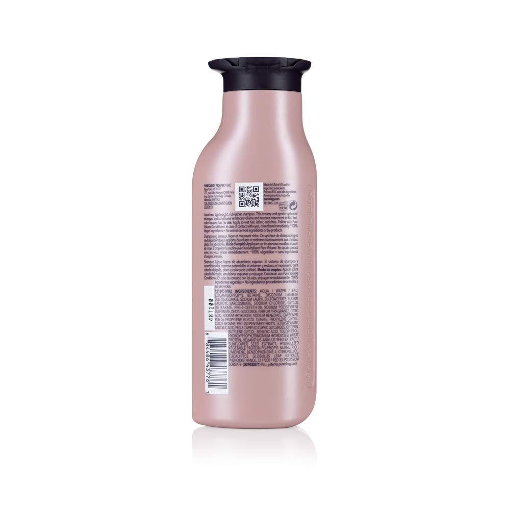 Pureology Pure Volume Shampoo | For Flat, Fine, Color-Treated Hair | Adds Lightweight Volume | Sulfate-Free | Vegan | Updated Packaging | 9 Fl. Oz: Premium Beauty