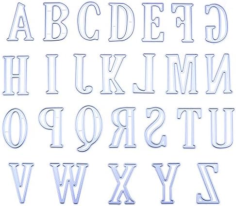 Cutting Dies, 26 Alphabet Letters 5CM Large Big Metal Cutting Die Stamp Stencil DIY Scrapbooking Embossing Album Paper Card Craft-Febecool