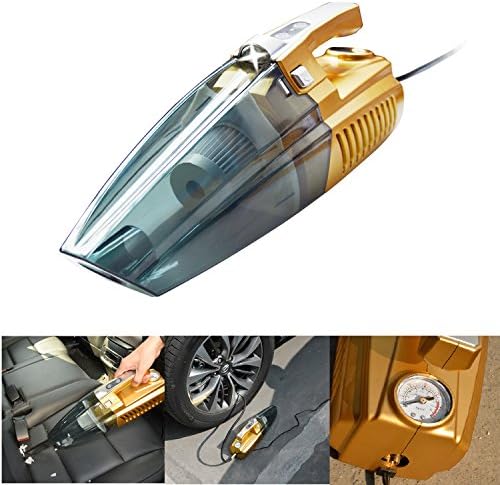 Car Vacuum Cleaner,OLIDEAR Portable 4-in-1 Handheld Wet/Dry Auto Vacuum Cleaner,12v 100W ,Tire Inflation, Detection of Tire Pressure and LED Light with 14.8 Feet (4.5 Meter ) Power Cord