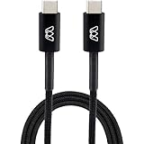 MOS Spring USB-C to USB-C Cable, 6ft, Black, Aluminum Heads, Spring Relief, Cotton Jacket, MacBook Pro, Samsung Galaxy S9/S8/Note 8, LG V30/V20/G6/G5, Google Pixel 2/XL