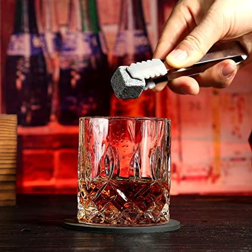 exreizst Juego de Vasos para Whisky de Regalo, con 2 Vasos para Whiskey, Rocas de Whisky – Juego de Caja de Bourbon escocés, Ideal Regalos para Hombres,Papá, Novio,Marido,Cumpleaños Navidad