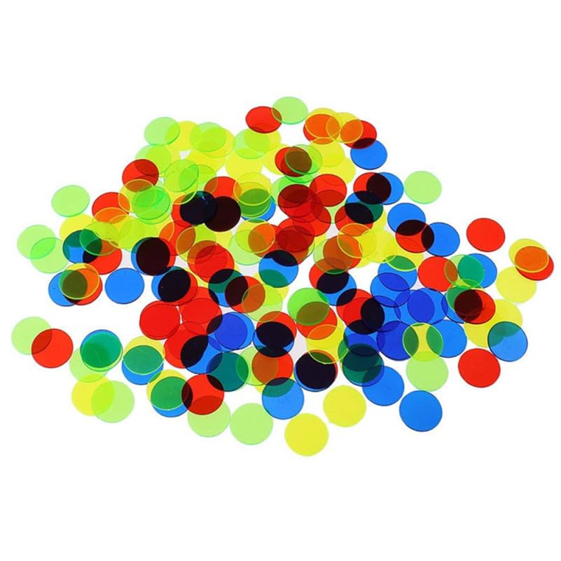 Alasum 500 Pcs Plastic Bingo Markers 15Mm Colorful Chips for Bingo Game Carnival Party Math Learning Classroom Counting Discs