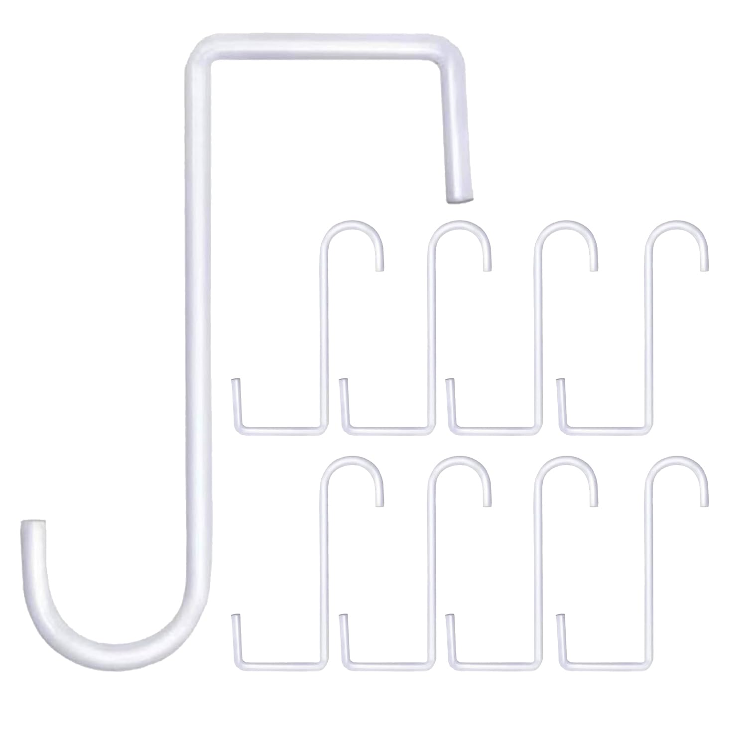 Lemiyoo 8 Pcs Garden Hangers, 6 Inch Indoor/Outdoor Fence Hooks, Over Fence Hanging Baskets, Brackets for Lights, Bird Feeders, Lanterns, Trellis (White)