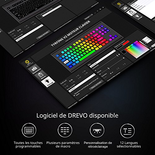 DREVO Tyrfing 88 Key FR Layout (Switch Azul, Negro) - Imagen 7