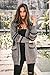 BTFBM Women Boho Long Sleeve Open Front Knit Cardigan with Pockets Bohemian Knitted Sweater Outwear Coat Tops (Grey, Small)