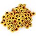 Supla 100Pcs Artificial Silk Gerbera Daisy Flowers Heads 1.5 inch DIY Wreath Gift Box Scrapbooking Craft (without stem) (yellow)
