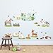 DECOWALL DW-1403 Field of Animals Kids Wall Stickers Wall Decals Peel and Stick Removable Wall Stickers for Kids Nursery Bedroom Living Room décor