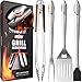 GRILLART Heavy Duty BBQ Grill Tools Set. Snake-Eyes Design Stainless Steel Grill Utensils Kit - 18” Locking Tongs, Spatula, Fork, Basting Brush. Best Barbecue Grilling Accessories, Gift for Men