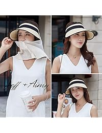 Jeff & Aimy - Sombrero para mujer con visera matriculable de pijama y solapa para la cara y el cuello, UPF 50+