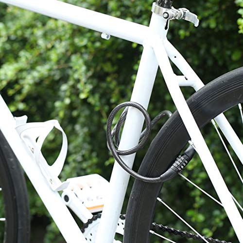 Baynne Manganese Steel + PVC + ABS Black 1200mm8mm(L x Dia) 4 Digit Combination Password Bike Bicycle Lock Steel Wire Security Cable