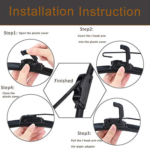 Valchoose UTV Hand Wiper 15.7" UV Protected Rubber Manual Windshield